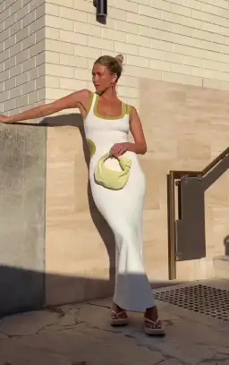 Sir the Label Evalina Cut Out Dress - Citrus/White - Size 1 (8) for rent on The Volte - image 4