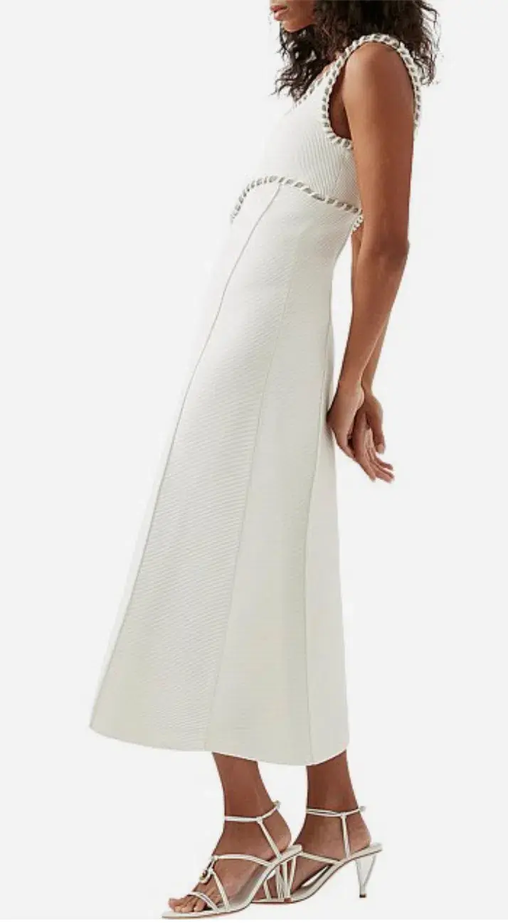 Aje Carve Abstract Knit Dress - White - Size S for rent on The Volte - main image