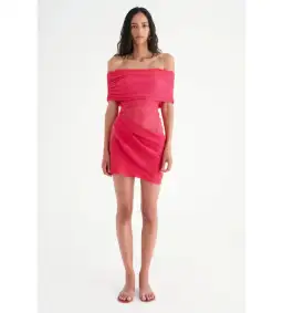 Benni Nico Off Shoulder Mini Dress Watermelon Size 6