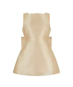 The Ultimate Muse Bow Detail Mini Dress Gold Size 10 for rent on The Volte - image 5