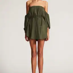 Shona Joy Core Off The Shoulder Mini Dress Green Size 10 for rent on The Volte - image 1