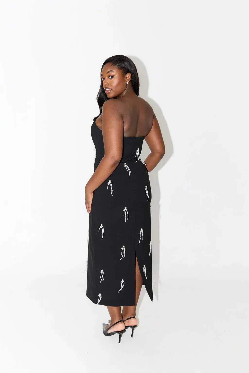 Odd Muse The Ultimate Muse Embellished Midi Dress Black Size S / AU 8 for rent on The Volte - main image