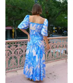 By Nicola Camille Maxi Dress in Blue Lagoon Size AU 10 for rent on The Volte - image 4