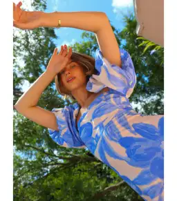 By Nicola Camille Maxi Dress in Blue Lagoon Size AU 10 for rent on The Volte - image 3