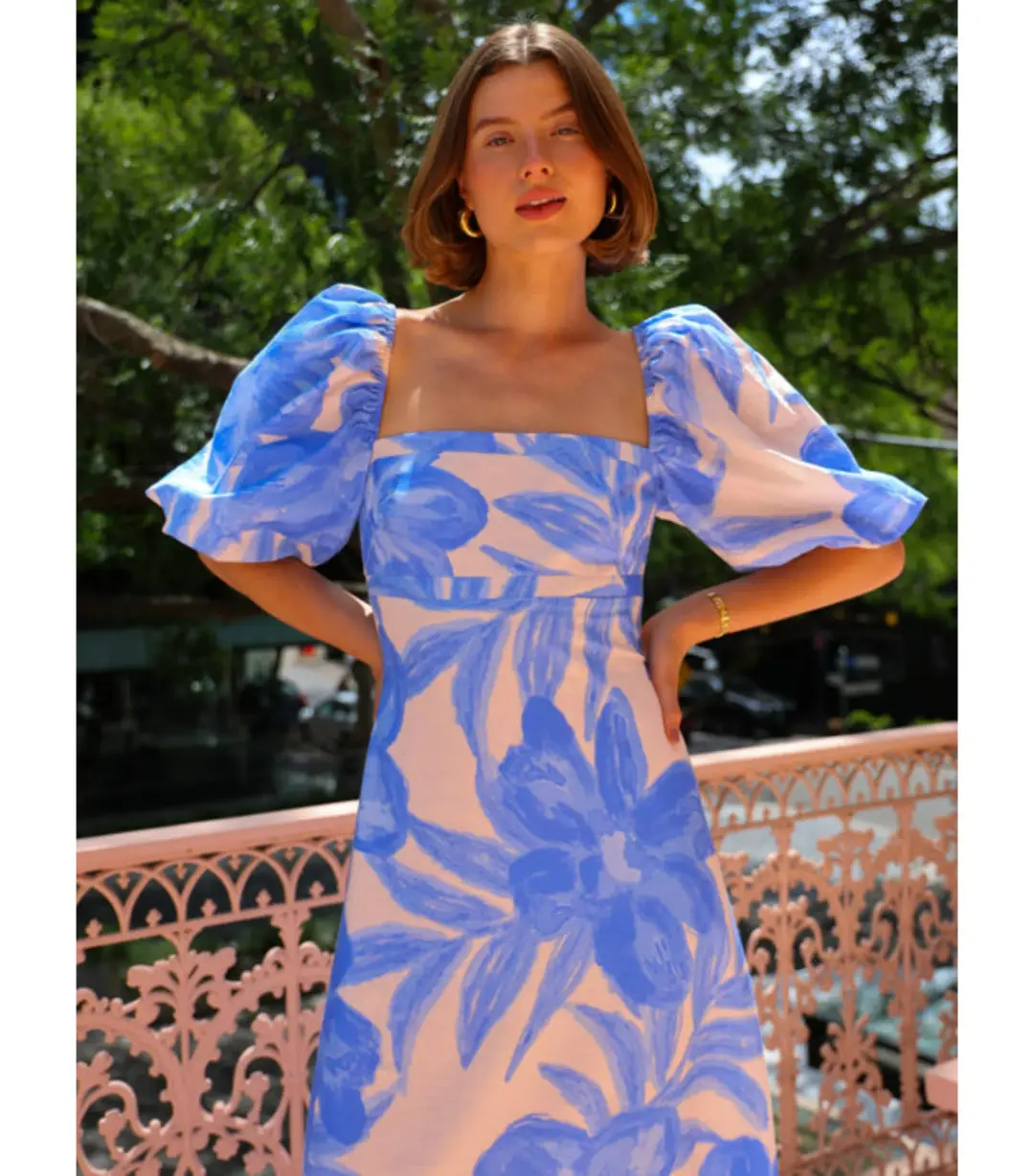By Nicola Camille Maxi Dress in Blue Lagoon Size AU 10 for rent on The Volte - main image