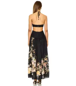 Zimmermann Tallow Halter Midi Dress in Black Multi Floral Size 1 / AU 10 for rent on The Volte - image 3