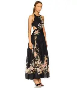 Zimmermann Tallow Halter Midi Dress in Black Multi Floral Size 1 / AU 10 for rent on The Volte - image 2