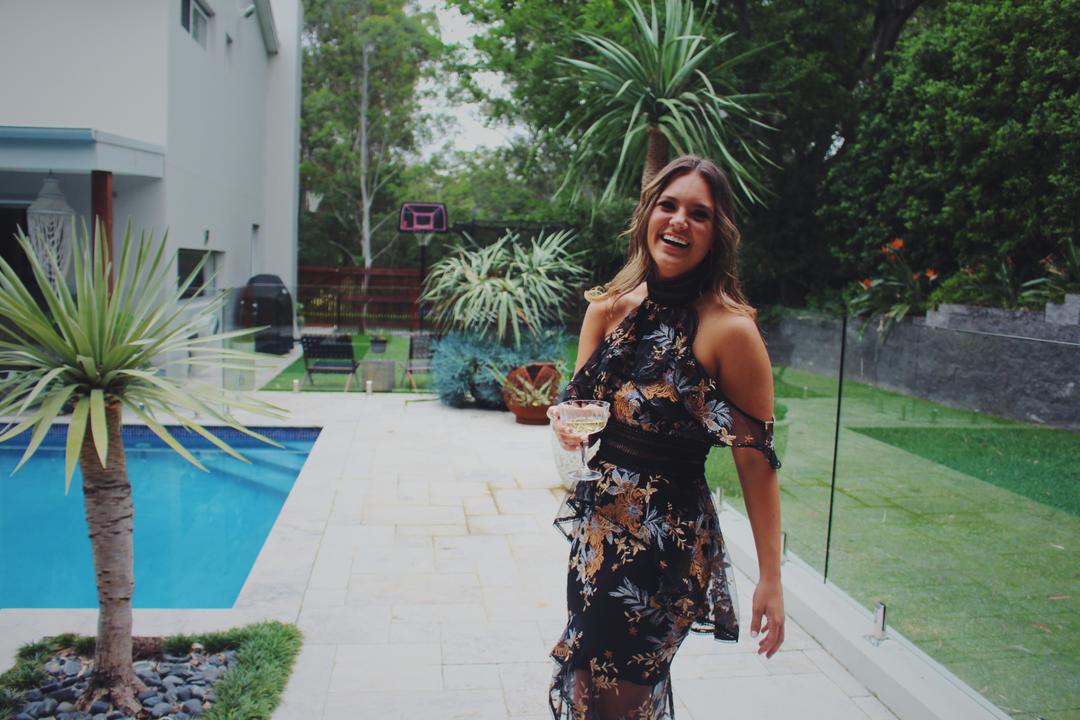 Lea Da Gloria Morgan Black Lace Dress for rent on The Volte - main image