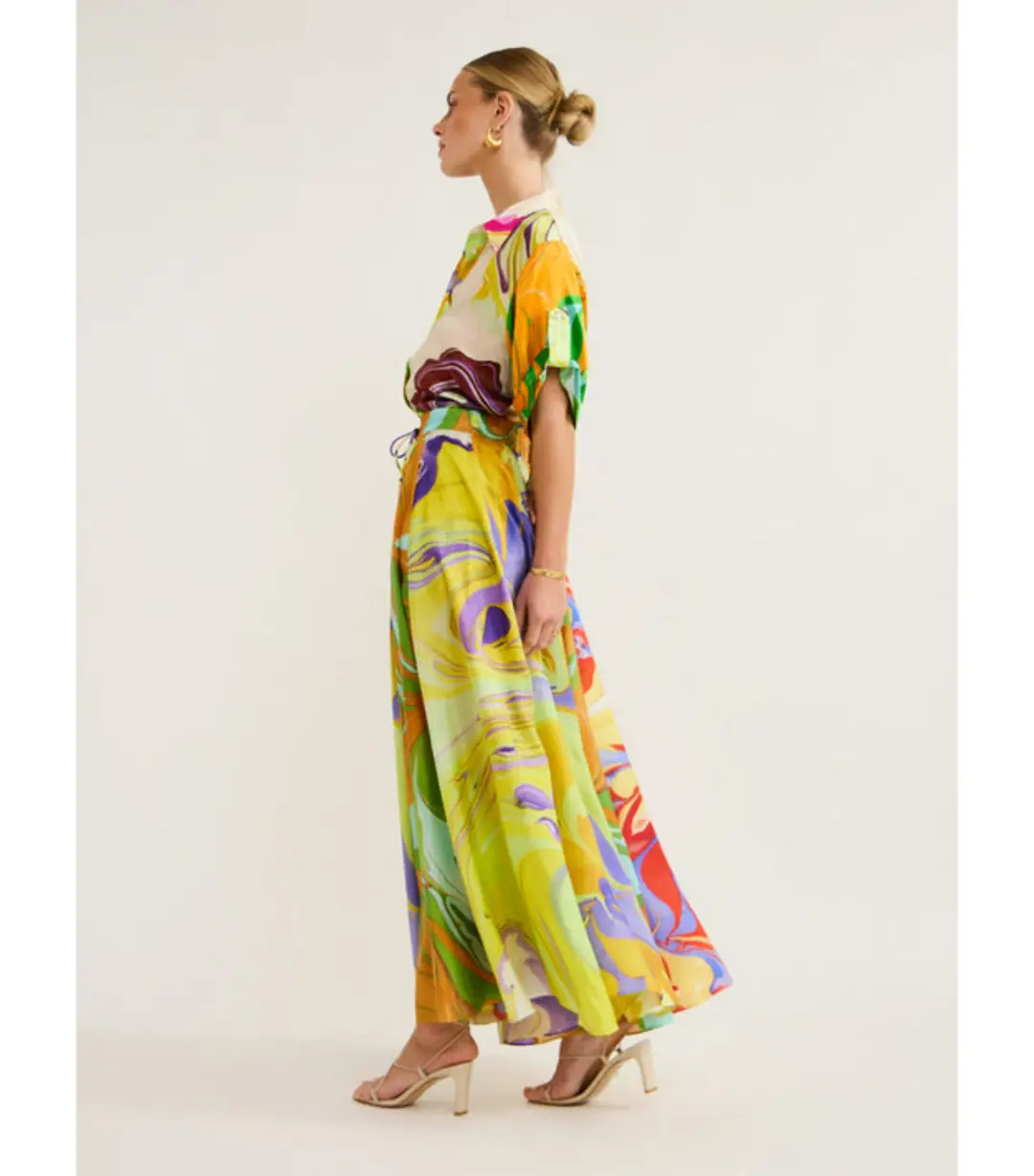 Alemais Luca Silk Top Size 12 and Skirt Size 10 Set Multi for rent on The Volte - main image