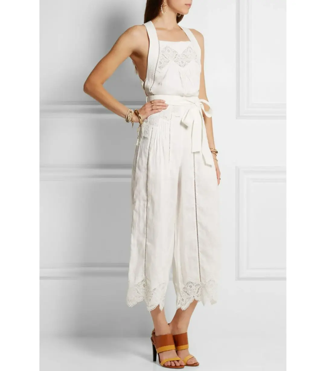 Zimmermann Empire Jumpsuit White Size 0 / AU 8 for rent on The Volte - main image