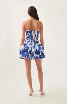 Aje Violette Bubble Hem Mini Dress Boldly Blooming Cobalt Size XS / AU 6 for rent on The Volte - image 3