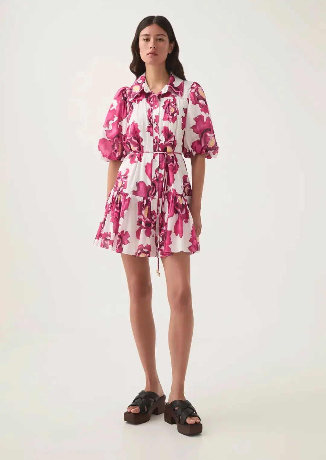 Aje Eliza Smock Mini Dress Boldly Blooming Size S / AU 8 for rent on The Volte - main image
