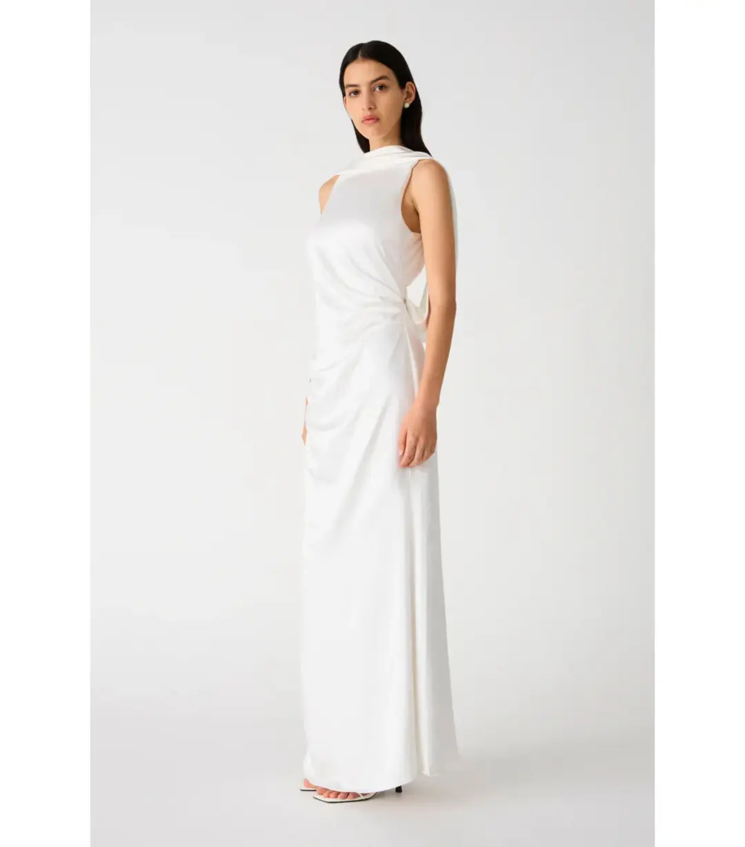Misha Ketina Gloss Satin Gown Ivory Size 8/S for rent on The Volte - main image