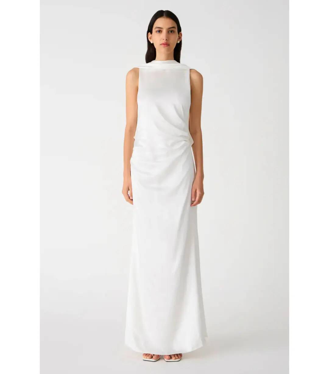 Misha Ketina Gloss Satin Gown Ivory Size 8/S for rent on The Volte - main image