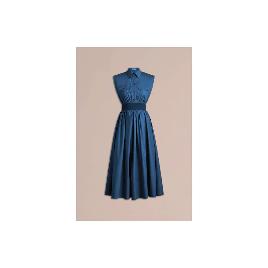 Scanlan Theodore Parachute Cotton Shirt Dress Blue Size AU 8 for rent on The Volte - main image