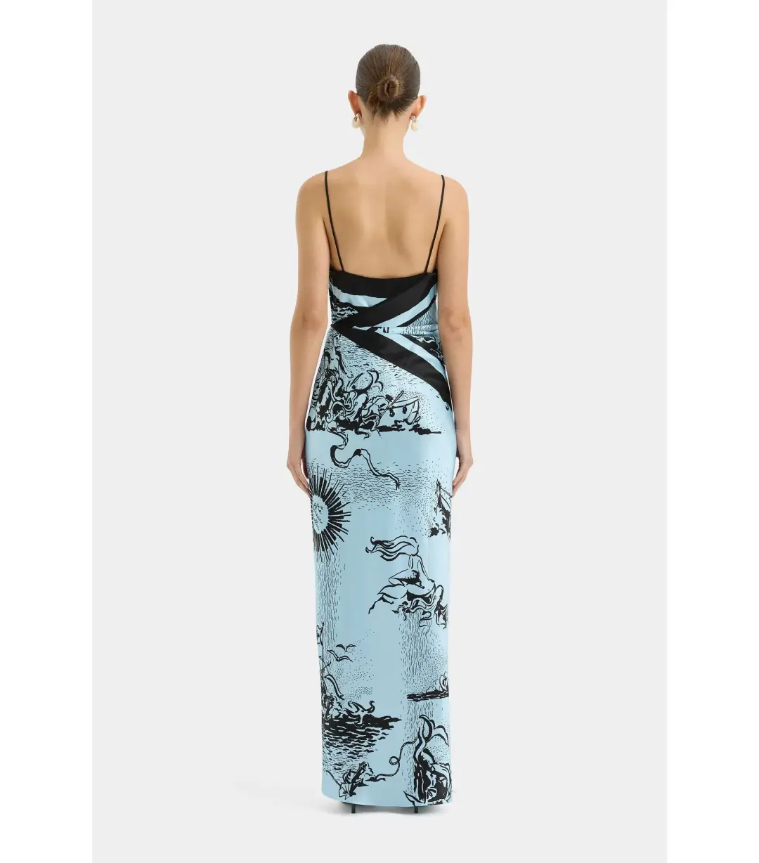 Sir the Label Dreamwood Scarf Midi Dress Brise Soleil Size 1 / AU 8 for rent on The Volte - main image