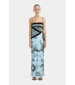 Sir the Label Dreamwood Scarf Midi Dress Brise Soleil Size 1 / AU 8 for rent on The Volte - image 1