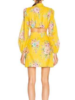 Zinnia cut-out floral print dress
