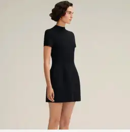 Scanlan Theodore Crepe Knit Peplum Mini Dress Black Size S / AU 8 for rent on The Volte - image 2