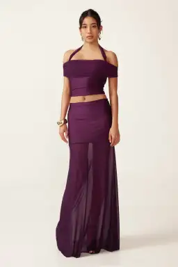 Ance Gria Vivienne Top and Skirt Set Purple Size XS / AU 6 for rent on The Volte - image 1