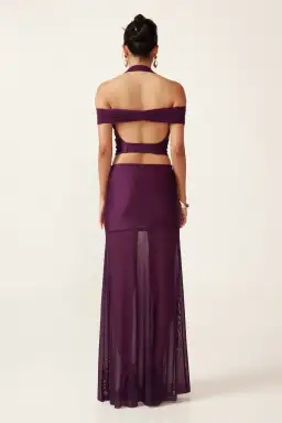 Ance Gria Vivienne Top and Skirt Set Purple Size XS / AU 6 for rent on The Volte - image 2