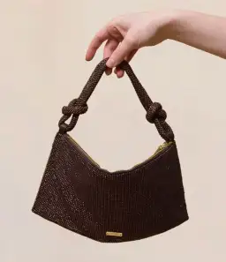 HERA NANO RHINESTONE SHOULDER BAG Brown Java for rent on The Volte - image 3