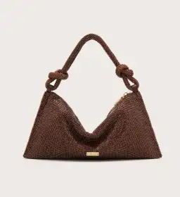 HERA NANO RHINESTONE SHOULDER BAG Brown Java for rent on The Volte - image 1