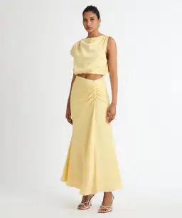 Sheike Milani Top & Skirt Set Lemon Yellow Size L / AU 12