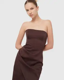 Manning Cartell Time To Shine Strapless Midi Dress Brown Size 10 for rent on The Volte - image 4