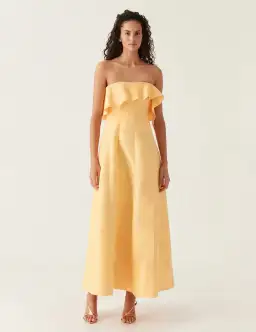 Aje Shallows Strapless Gown Marigold Yellow Size AU 10