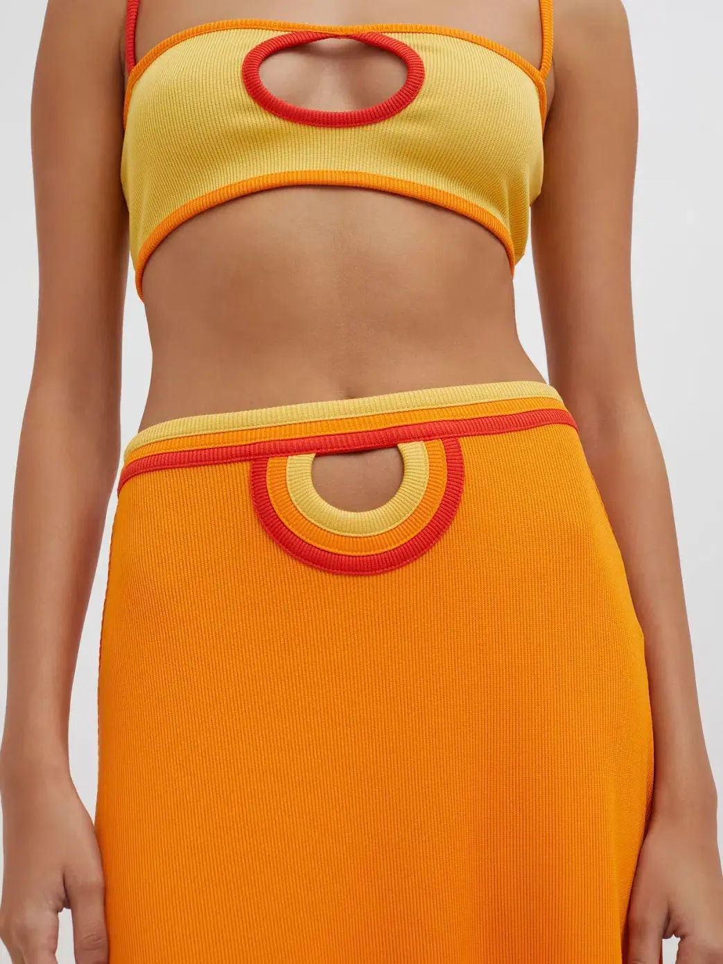 Christopher Esber Multi Verner Loop Hole Skirt Tangerine Multi Size 10 for rent on The Volte - main image