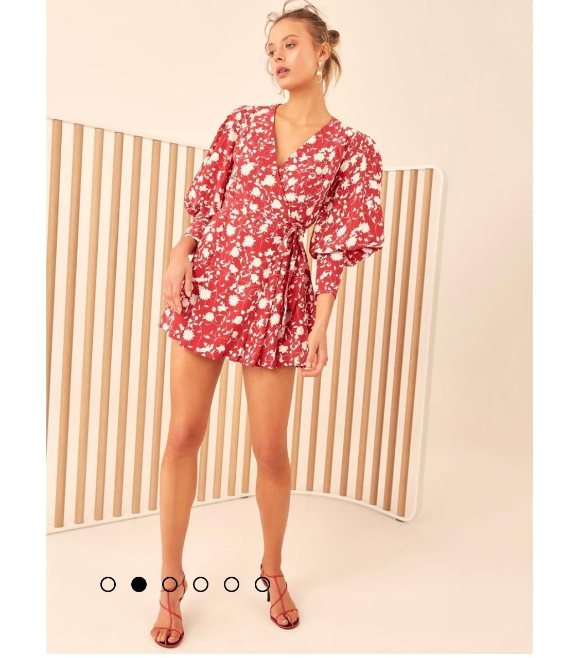 C/MEO Collective Opacity Dress- Chilli Red Floral 10 - Image 1