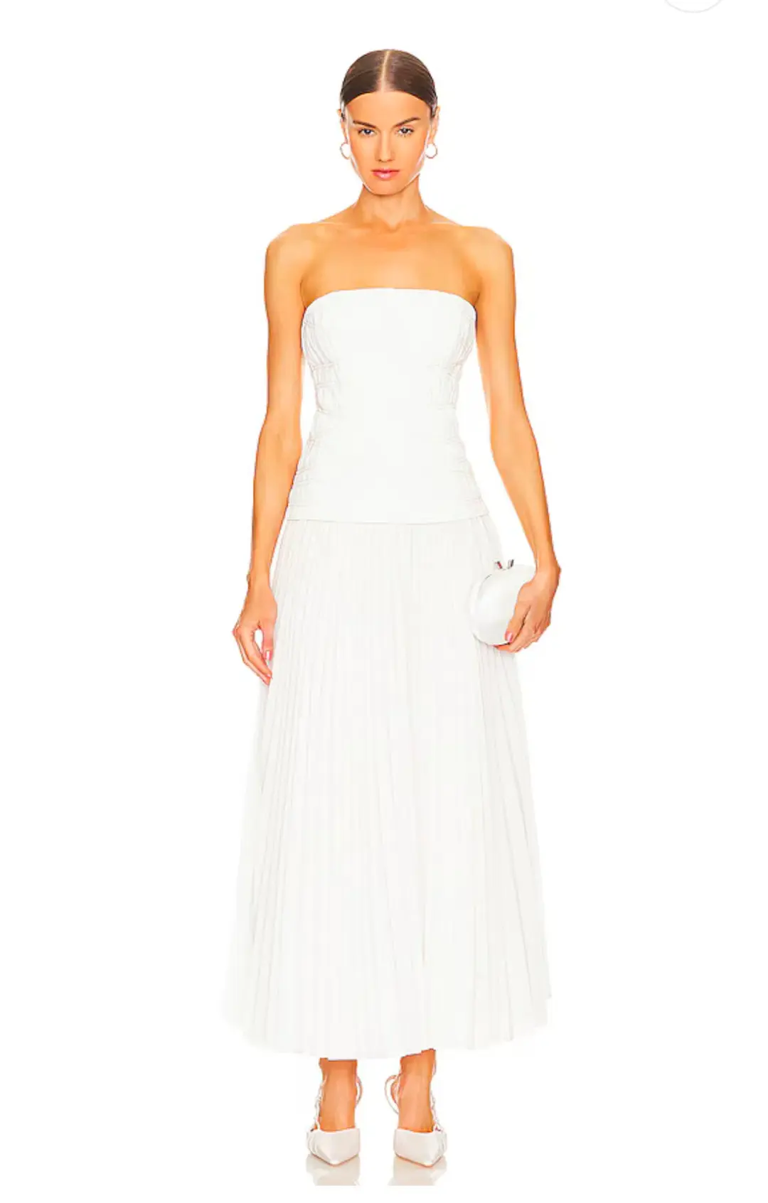 Acler Bristol Midi Dress Ivory Size 10 for rent on The Volte - main image