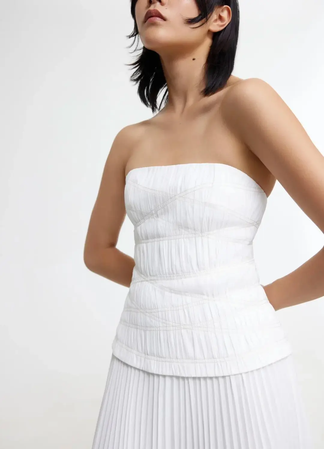 Acler Bristol Midi Dress Ivory Size 10 for rent on The Volte - main image