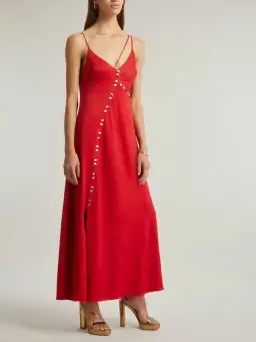 Aje Riddle Button Down Maxi Dress Red Size S / AU 8 for rent on The Volte - image 2