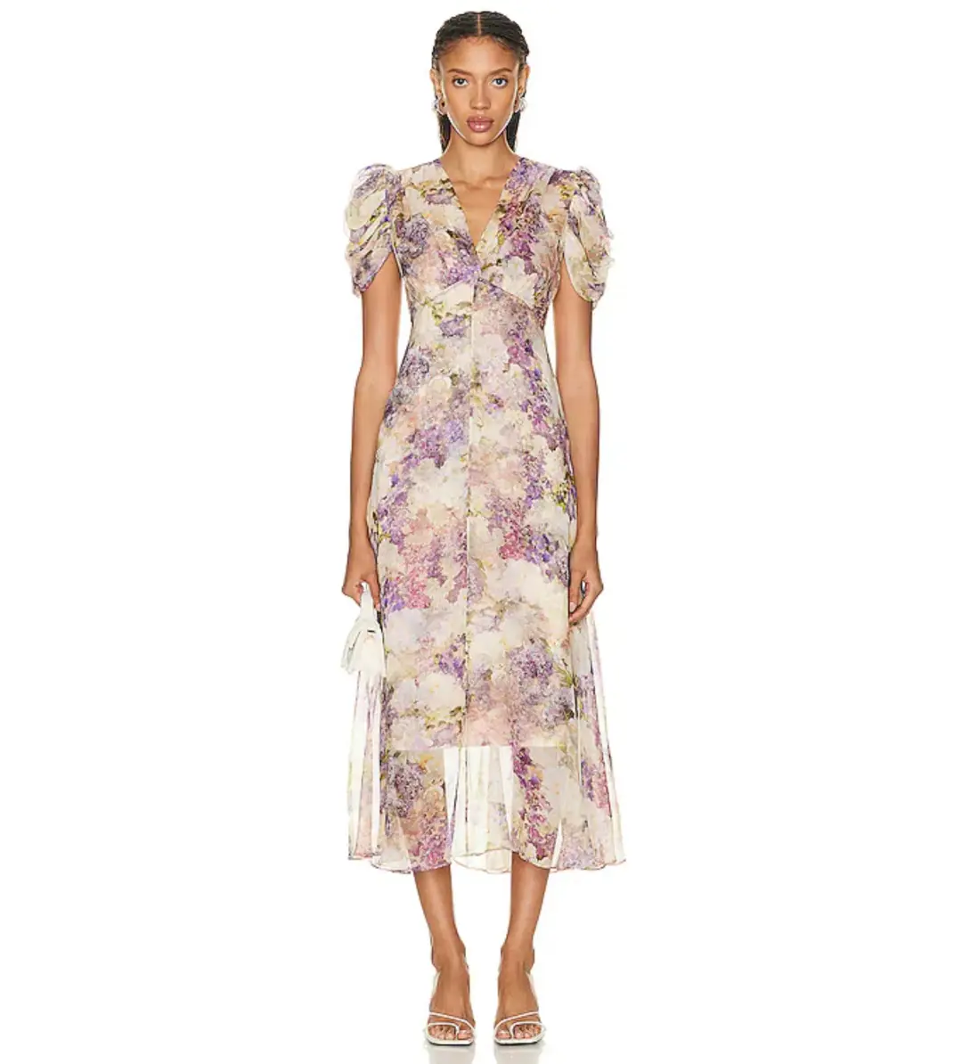 Zimmermann The Lyrical Gather Sleeve Midi in Dreamy Floral Size 0/Au 8 for rent on The Volte - main image