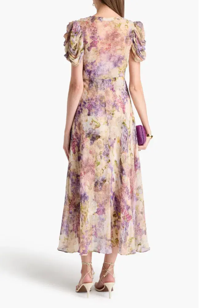 Zimmermann The Lyrical Gather Sleeve Midi in Dreamy Floral Size 0/Au 8 for rent on The Volte - main image