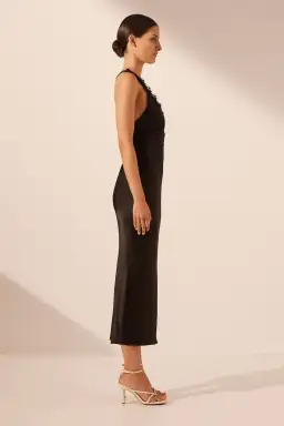 Shona Joy Lace Cross Back Midi Dress Black Size 8 for rent on The Volte - image 2