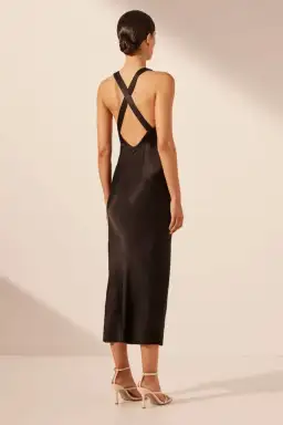 Shona Joy Lace Cross Back Midi Dress Black Size 8 for rent on The Volte - image 3