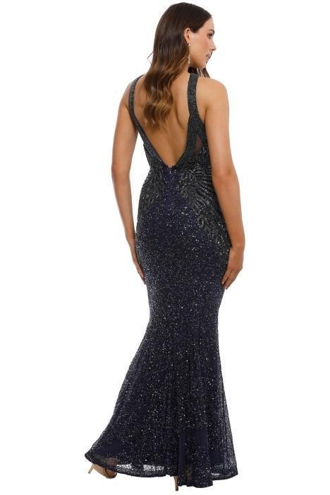 Rachel Gilbert Saskia Beaded Gown Navy Size AU 12 for rent on The Volte - main image
