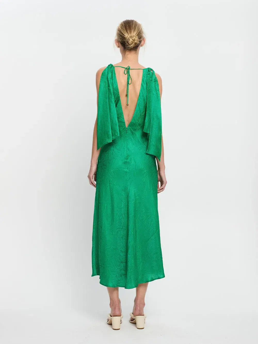 Kivari Adriana Maxi Dress Emerald Green Size 12 for rent on The Volte - main image
