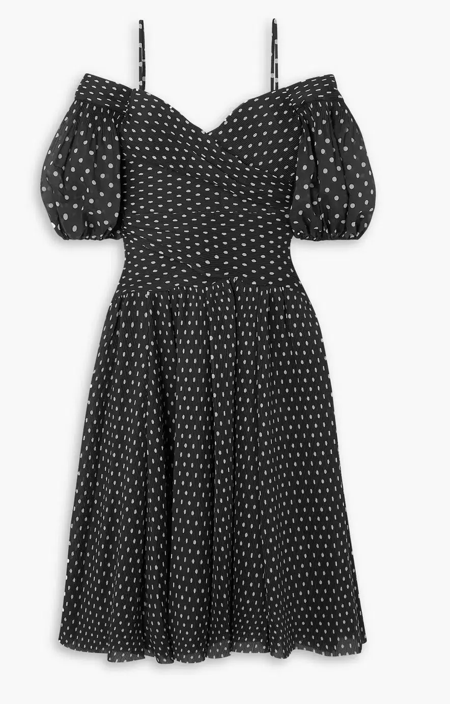 Zimmermann Polka Dot Plissé Chiffon Midi Dress Black Size 0 / AU 8 for rent on The Volte - main image