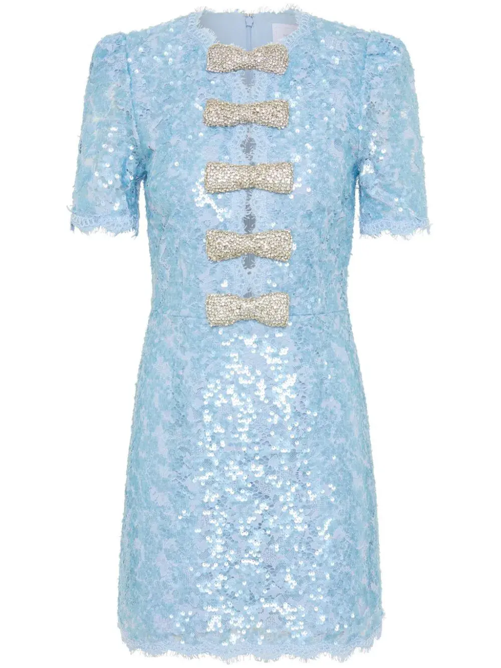 Rebecca Vallance Leyla Short Sleeve Mini Dress Blue Sequin Size 6 for rent on The Volte - main image