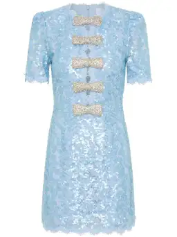 Rebecca Vallance Leyla Short Sleeve Mini Dress Blue Sequin Size 6 for rent on The Volte - image 5