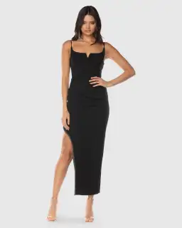 Azzurielle Evelina Midi Dress Black Size 12 for rent on The Volte - image 1