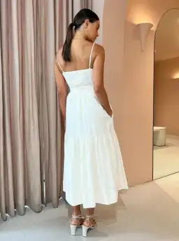 Shona Joy Cecilia Twist Bodice Midi Dress - cream size 10 for rent on The Volte - image 4