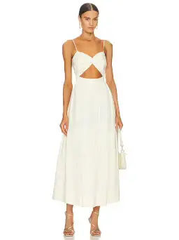 Shona Joy Cecilia Twist Bodice Midi Dress - cream size 10 for rent on The Volte - image 5