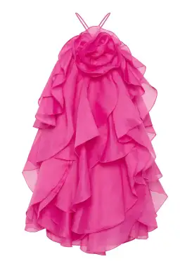 Aje Pandorea Layered Mini Dress Fuchsia Rose Size S / AU 8 for rent on The Volte - image 5