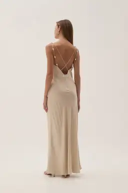 Aje Studio Crossback Midi Dress Oat Size 8 for rent on The Volte - image 2