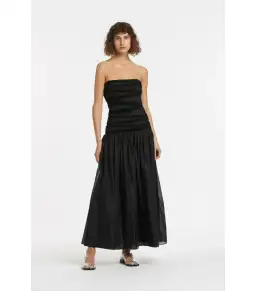 Sir The Label Xanthe Strapless Midi Dress in Black Size 3 / AU 12